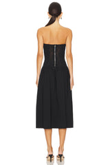 Strapless Corset Midi Dress