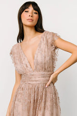 Arlene Shimmer Gown | Nude Rose