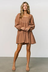 Selena Tiered Mini Dress | Dusty Mauve