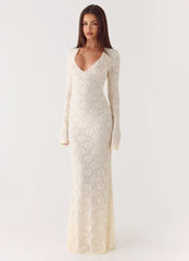 Astoria Long Sleeve Maxi Dress - Ivory