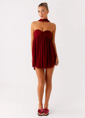 Saturn Mini Dress - Maroon