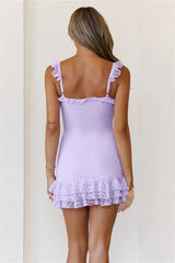 Little Sultry Lace Mini Dress Lilac