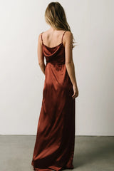 Sydney Satin Gown | Cinnamon