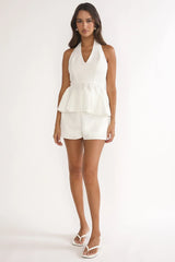 Molly Faux Pocket Shorts White