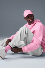 Unisex Half-Crew Throwback Sock - Sweet Pink/White