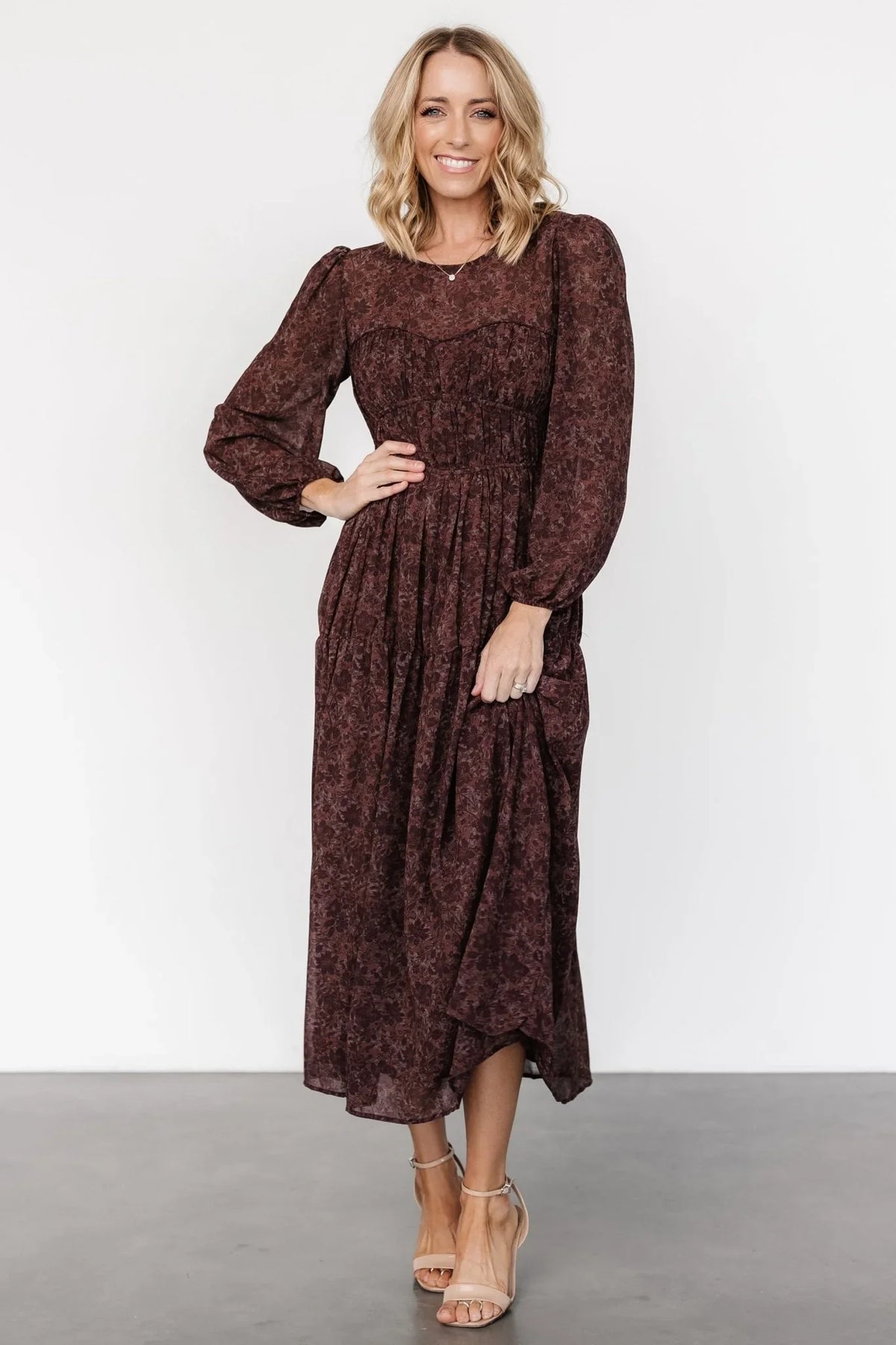Madelyn Maxi Dress | Brown Floral