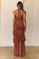 Zephyr Halter Maxi Dress Rust