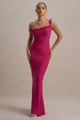 Lita | Hot Pink Twisted Asymmetric Maxi Dress