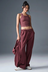 Goddess Ribbed Go-To Tank - Burgundy Truffle