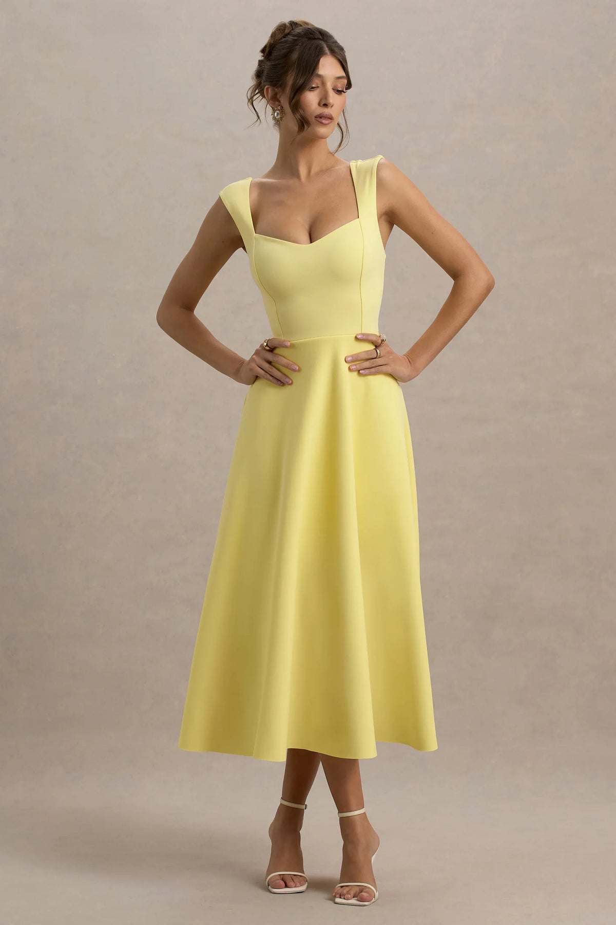Andromeda | Lemon Sweetheart Midi Dress