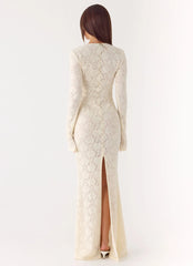 Astoria Long Sleeve Maxi Dress - Ivory
