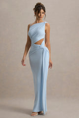 Storm | Powder Blue Asymmetric Maxi Dress With Cut-Out Details