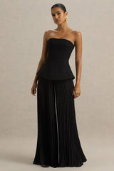 Feeling Good | Black Bandeau Jumpsuit With Pleated Trouser