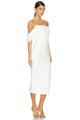 Draped Corset Midi Dress