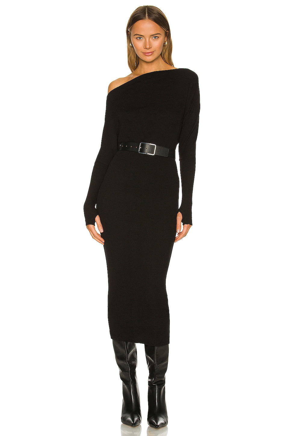 Sweater Knit Slouch Dress
