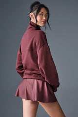 Hazy Mock Neck Pullover - Burgundy Truffle