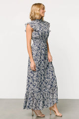 Kearny Ruffle Maxi Dress | Slate Print