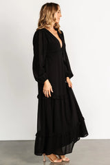 Bowman Deep V Maxi Dress | Black
