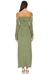 Ruched Long Sleeve Maxi Dress