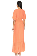 Black Flutter Sleeve Maxi Dress
