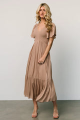 Scarlett Smocked Dress | Mocha