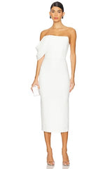 Draped Corset Midi Dress