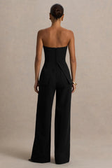 Zoey | Black Bandeau-Neck Jumpsuit