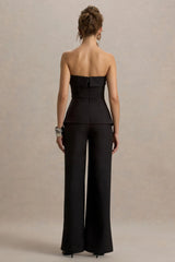 Noemi | Black Bandeau Tailored Jumpsuit