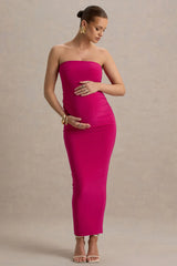 Juniper | Hot Pink Strapless Maternity Maxi Dress