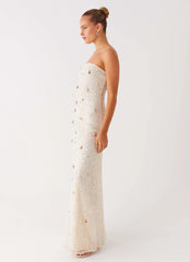 Orelli Shell Sequin Knit Maxi Dress - Ivory