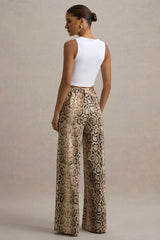 Shaniya | Snake Print Wide-Leg Trousers