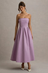 Annalise | Lilac Bandeau Skater Midi Dress