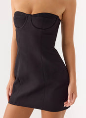 Drivers Seat Strapless Mini Dress - Black
