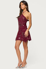 Adria Bead & Sequin Mini Dress