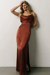 Sydney Satin Gown | Cinnamon