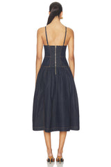 Denim Sleeveless Midi Dress