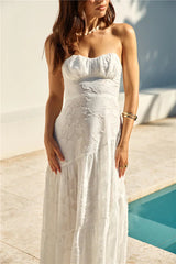 You and Me Strapless Maxi Dress White