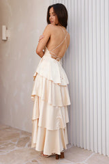 Golden Age Satin Maxi Dress Yellow