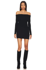 Off-shoulder Sweater Mini Dress