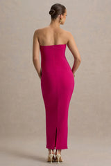 Juniper | Hot Pink Strapless Maternity Maxi Dress
