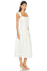 Corset Lace Skirt Midi Dress