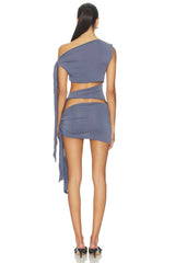 Cupro Knotted Mini Dress
