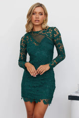 Glow Up Lace Mini Dress Jade