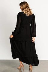 Bowman Deep V Maxi Dress | Black