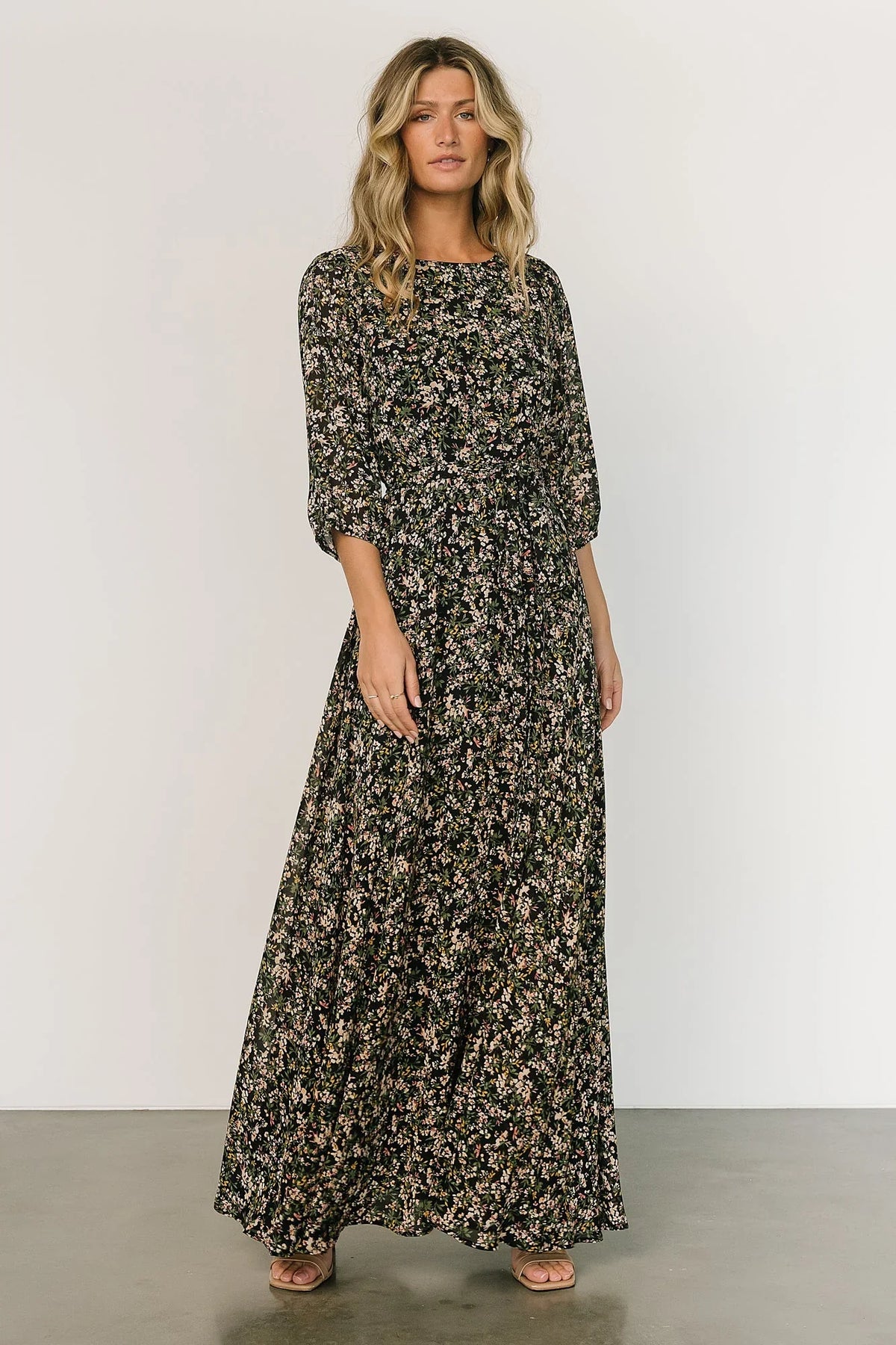 Rebecca Maxi Dress | Black Floral