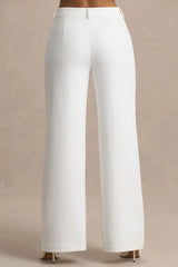 Silvia | White Straight-Leg Trousers