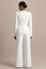 Silvia | White Straight-Leg Trousers
