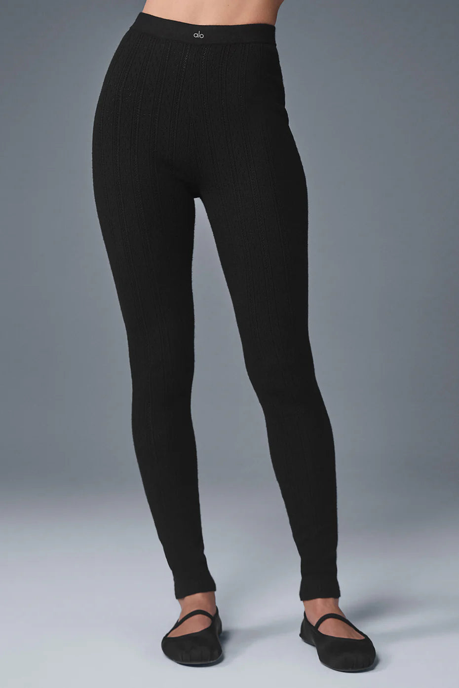 Pointelle Sweater High-Waist Be Mine Legging - Black