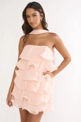 Love Note Strapless Layered Mini Dress Pink