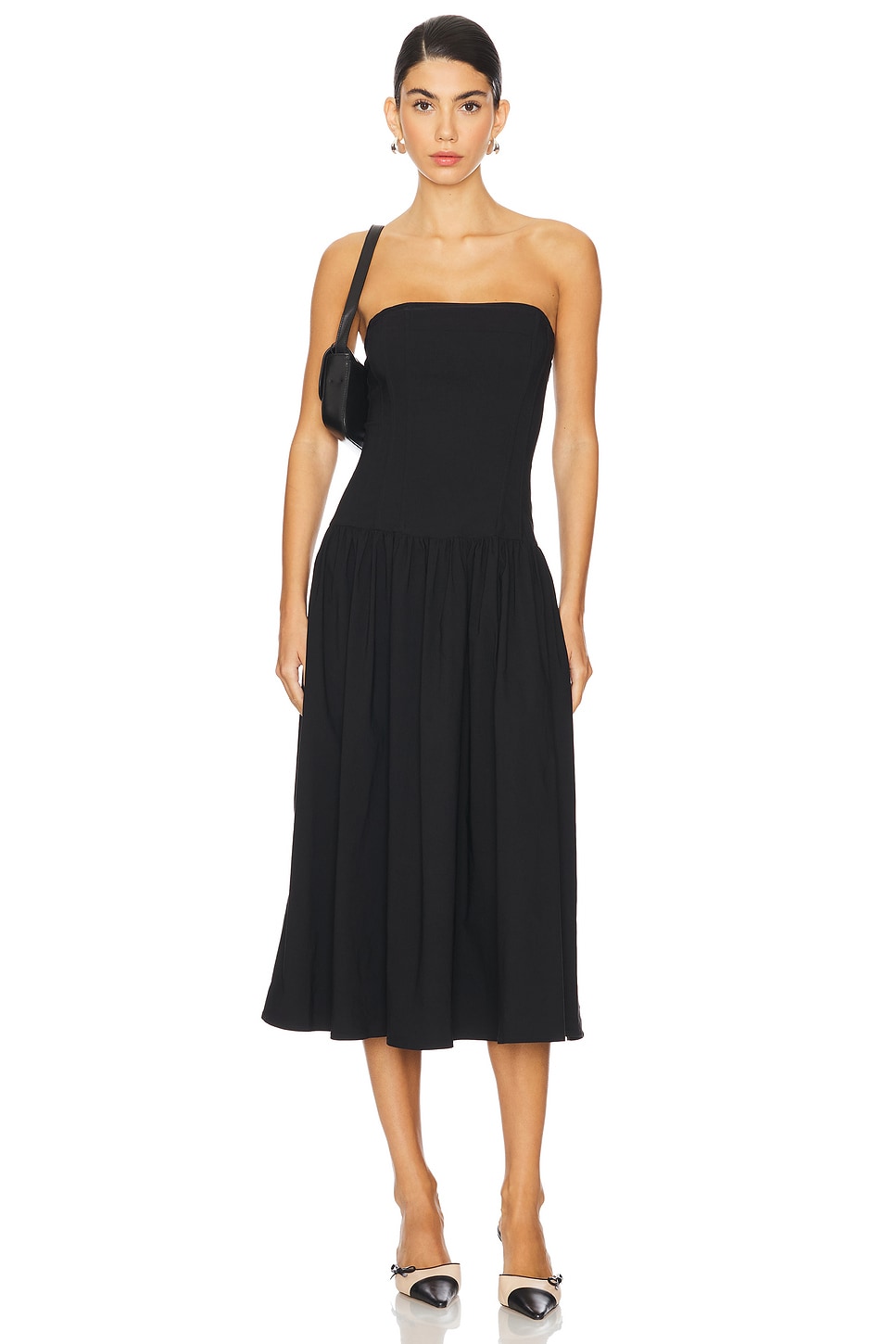 Strapless Corset Midi Dress